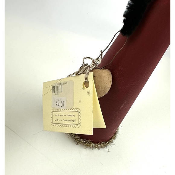 Vintage Santa Claus Tree Topper Santa With Cute Head Basket NWT 13" Hand Made - Picture 10 of 14